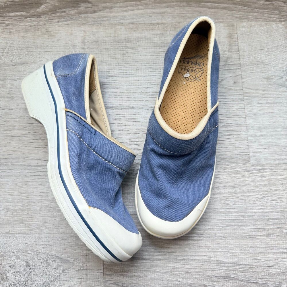 DANSKO Vegan Volley Blue Canvas Clogs Slip-on Shoes 
Size 39